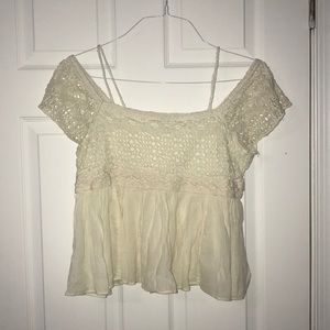 Lace across the shoulder shirt